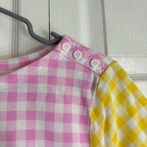 Pink and Yellow Gingham Charter Club Short Sleeve T-shirt - Size XL - Picture 2 of 6